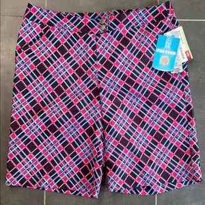 New PGA Tour pink and blue plaid women’s size 4‎ golf shorts